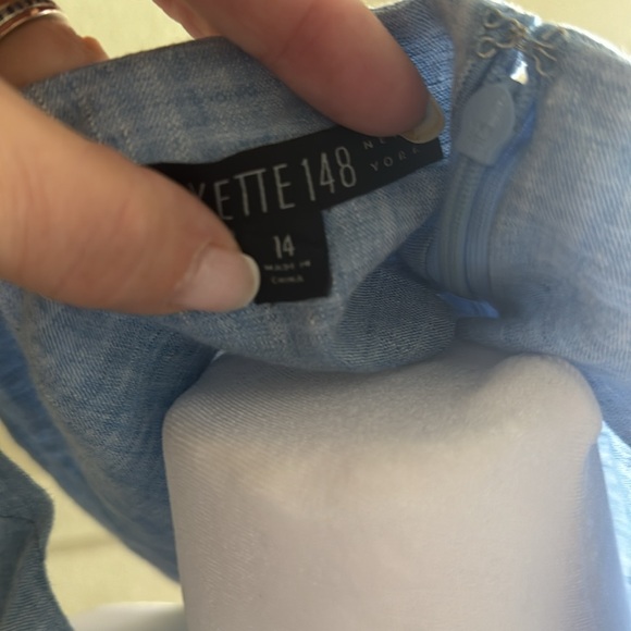 Lafayette 148 Sleeveless zip back beaded linen tunic top - Picture 4 of 5